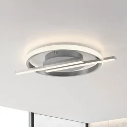JUST LIGHT. GmbH Loftlamper|Loftlamper > JUST LIGHT. Korsa LED-loftslampe, stålfarvet, dæmpbar