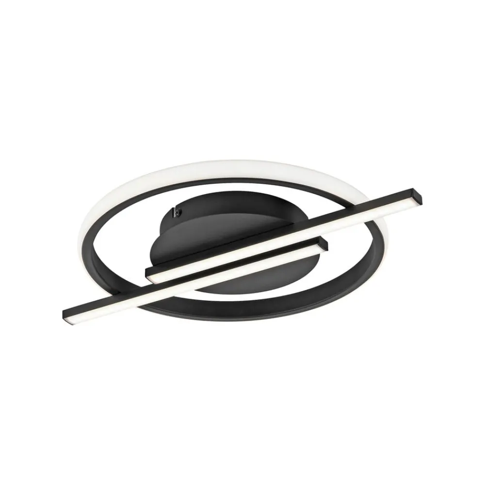 JUST LIGHT. GmbH Gang|Loftlamper > JUST LIGHT. Korsa LED-loftslampe, sort, Ø31 cm, dæmpbar