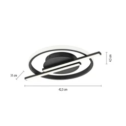 JUST LIGHT. GmbH Gang|Loftlamper > JUST LIGHT. Korsa LED-loftslampe, sort, Ø31 cm, dæmpbar
