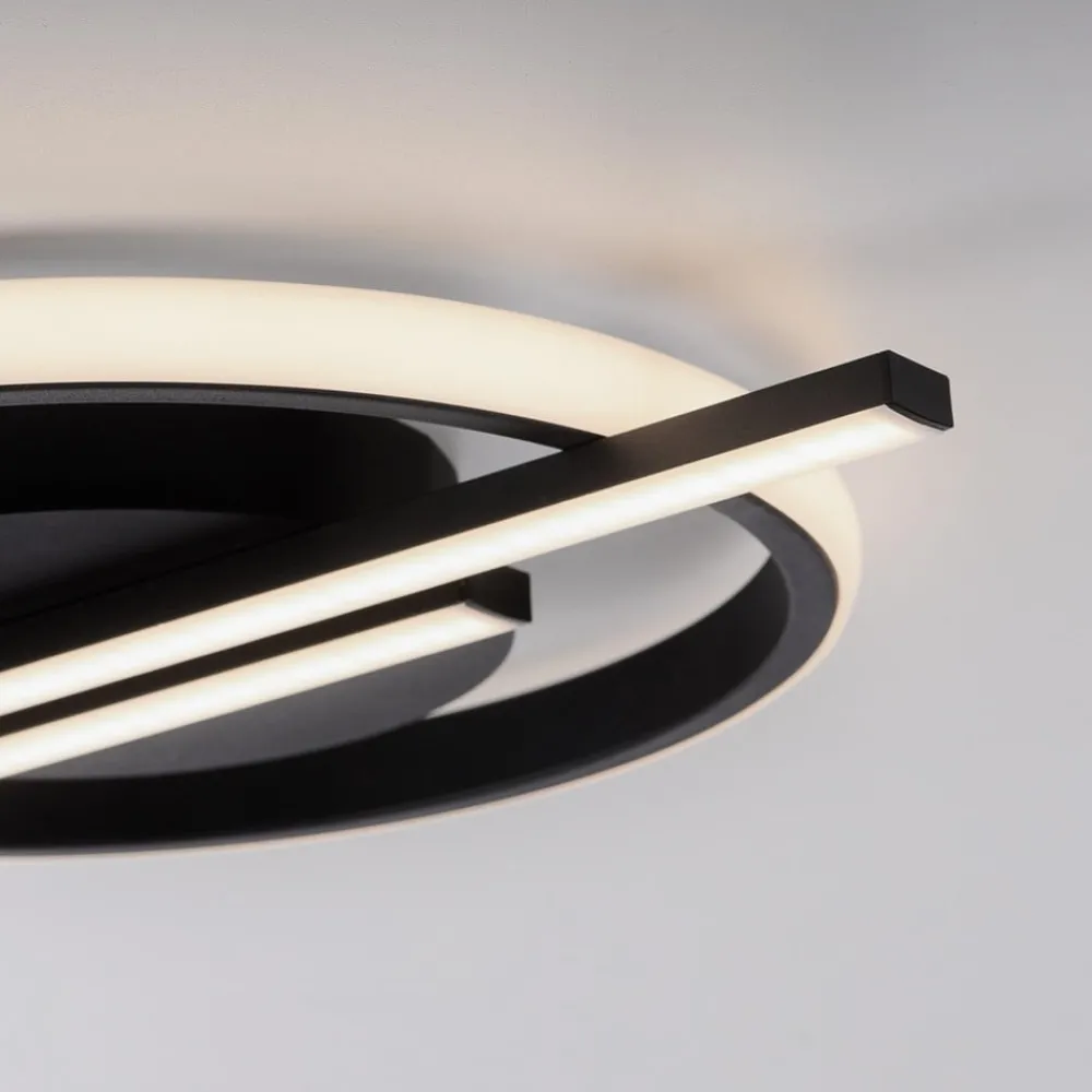 JUST LIGHT. GmbH Gang|Loftlamper > JUST LIGHT. Korsa LED-loftslampe, sort, Ø31 cm, dæmpbar