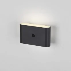 JUST LIGHT. GmbH Væg- Og Spejllamper > JUST LIGHT. LED-batteridrevet væglampe Ziddy sort Sensor 3.000K