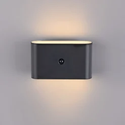 JUST LIGHT. GmbH Væg- Og Spejllamper > JUST LIGHT. LED-batteridrevet væglampe Ziddy sort Sensor 3.000K
