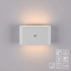 JUST LIGHT. GmbH Væg- Og Spejllamper > JUST LIGHT. LED-batteridrevet væglampe Ziddy, hvid, sensor 3.000 K