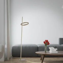 JUST LIGHT. GmbH Gulvlamper|Gulvlamper > JUST LIGHT. LED-gulvlampe Ritus sand, jern, dæmper, 3.000 K