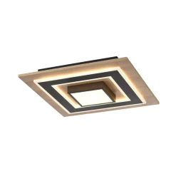 Loftlamper ^ JUST LIGHT. GmbH JUST LIGHT. LED loftlampe Tola, kantet, 2 lyskilder, træ, 3000 K