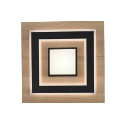 Loftlamper ^ JUST LIGHT. GmbH JUST LIGHT. LED loftlampe Tola, kantet, 2 lyskilder, træ, 3000 K