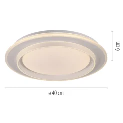 Arbejdsrum/Kontor ^ JUST LIGHT. GmbH JUST LIGHT. LED-loftslampe Lago Ø 40 cm hvid fjernbetjening