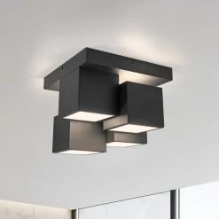 JUST LIGHT. GmbH Loftlamper|Loftlamper > JUST LIGHT. Loftlampe Tetris, jern, 3000 K, sort