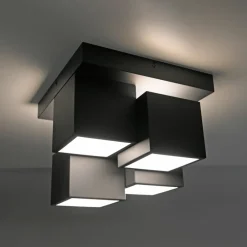 JUST LIGHT. GmbH Loftlamper|Loftlamper > JUST LIGHT. Loftlampe Tetris, jern, 3000 K, sort