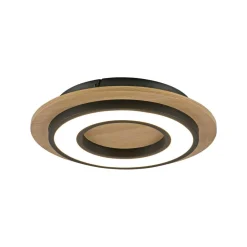 JUST LIGHT. GmbH Gang|Loftlamper > JUST LIGHT. Loftlampe Tola, rund, træ, 3.000 K
