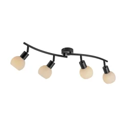 JUST LIGHT. GmbH Loftlamper > JUST LIGHT. Loki loftlampe, 4 lyskilder, sort, jern, glas