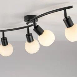 JUST LIGHT. GmbH Loftlamper > JUST LIGHT. Loki loftlampe, 4 lyskilder, sort, jern, glas