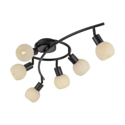 JUST LIGHT. GmbH Loftlamper > JUST LIGHT. Loki loftlampe, 6 lyskilder, sort, jern, glas