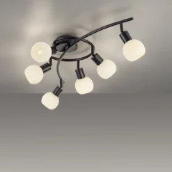 JUST LIGHT. GmbH Loftlamper > JUST LIGHT. Loki loftlampe, 6 lyskilder, sort, jern, glas