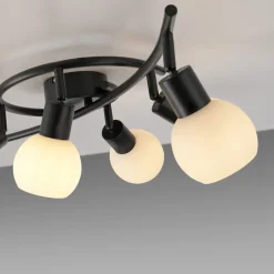 JUST LIGHT. GmbH Loftlamper > JUST LIGHT. Loki loftlampe, 6 lyskilder, sort, jern, glas