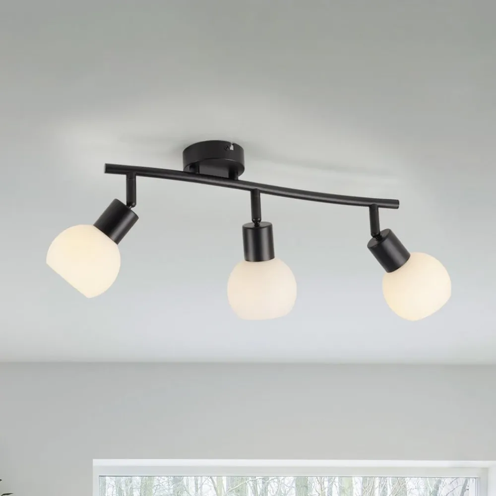 JUST LIGHT. GmbH Loftlamper > JUST LIGHT. Loki loftlampe, 3 lyskilder, lang, sort, jern