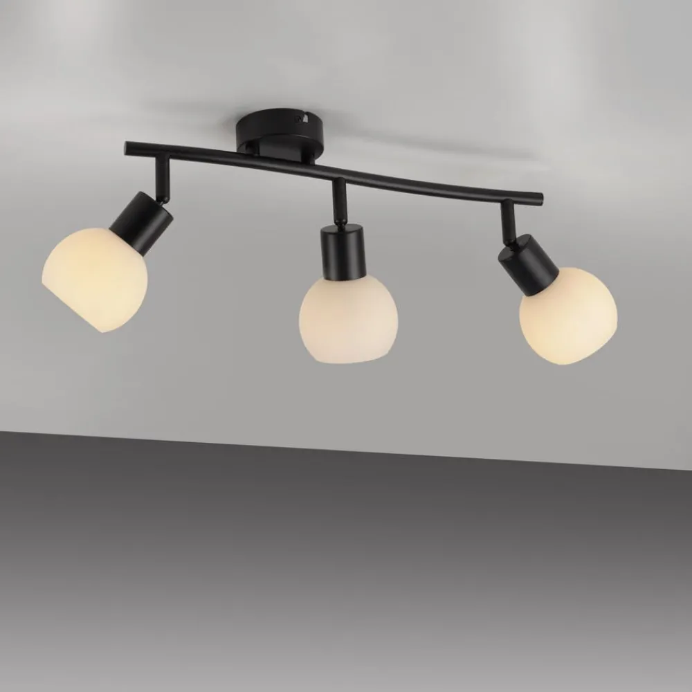 JUST LIGHT. GmbH Loftlamper > JUST LIGHT. Loki loftlampe, 3 lyskilder, lang, sort, jern