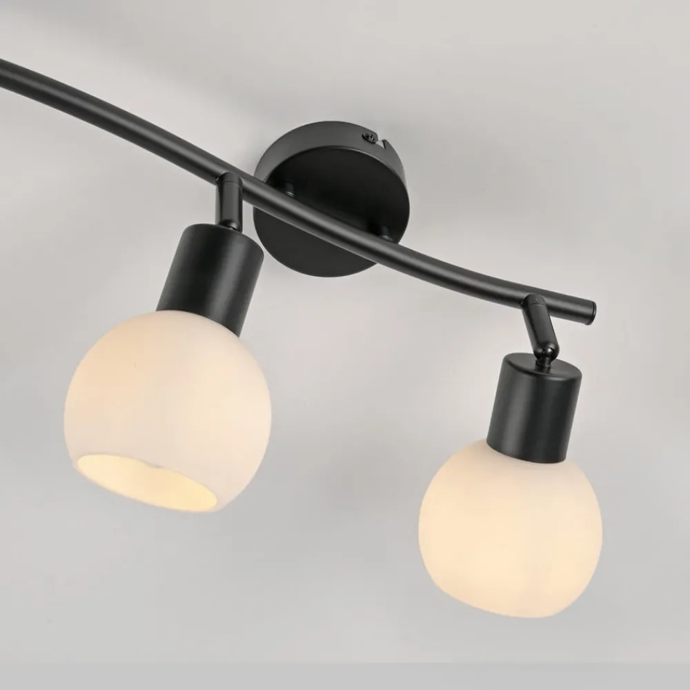 JUST LIGHT. GmbH Loftlamper > JUST LIGHT. Loki loftlampe, 3 lyskilder, lang, sort, jern