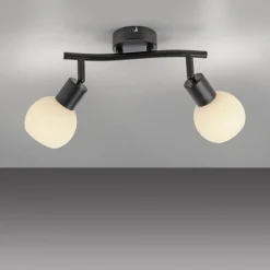 Loftlamper|Loftlamper ^ JUST LIGHT. GmbH JUST LIGHT. Loki loftlampe, 2 lyskilder, sort, jern, glas