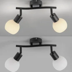 Loftlamper|Loftlamper ^ JUST LIGHT. GmbH JUST LIGHT. Loki loftlampe, 2 lyskilder, sort, jern, glas