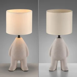 JUST LIGHT. GmbH Bordlamper > JUST LIGHT. Ted bordlampe, keramik, opretstående, sandbeige