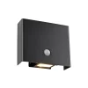JUST LIGHT. GmbH Væglampe Med Sensor > JUST LIGHT. Udendørs væglampe med sensor Amin, genopladeligt batteri sort