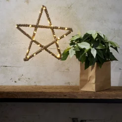 STAR TRADING Julepynt|Julestjerner > Jutta LED-dekostjerne, omviklet med jutereb