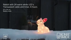 Dekorationsbelysning|Julepynt ^ Konstsmide Season Kanin LED-lysfigur, batteridrevet