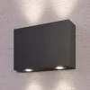 Væglamper ^ Lucande Kantet udendørs væglampe Henor med 4 LED