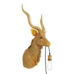 Væglamper|Væglamper ^ KARE Animal Goat væglampe med stik, guld