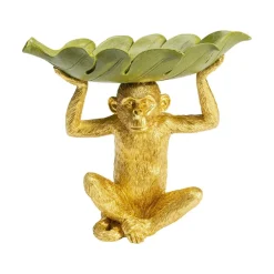 Møbel Og Interiør ^ KARE Banana Leaf dekorativ skål, guld/grøn, håndmalet