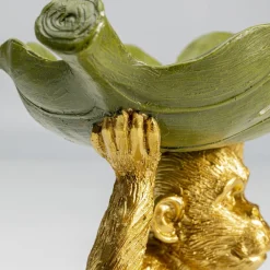 Møbel Og Interiør ^ KARE Banana Leaf dekorativ skål, guld/grøn, håndmalet