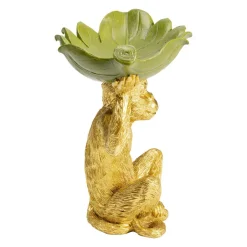 Møbel Og Interiør ^ KARE Banana Leaf dekorativ skål, guld/grøn, håndmalet