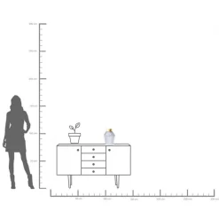 Møbel Og Interiør ^ KARE Barfly-vase, grå, glas, højde 30 cm, mundblæst
