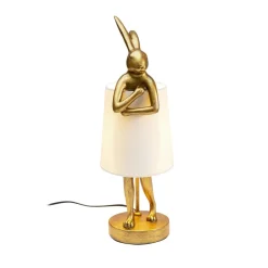 KARE Bordlamper > bordlampe Animal Rabbit, guld/hvid, højde 50 cm