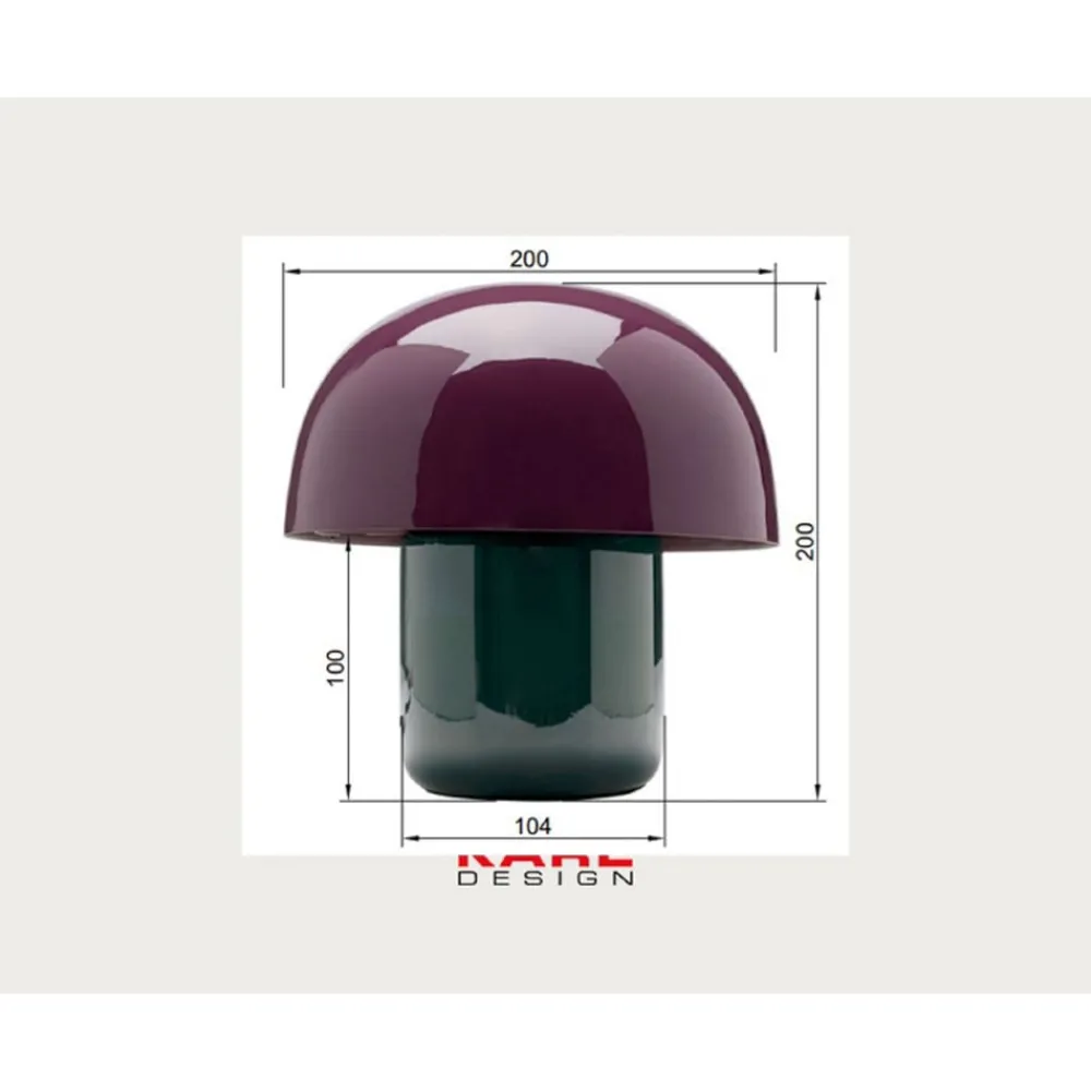 KARE Bordlamper > bordlampe Mushroom, lilla/grøn, metal, 20 cm, E14