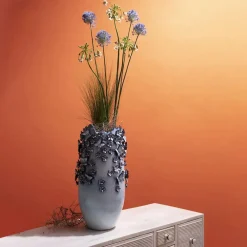 Møbel Og Interiør ^ KARE Butterflies-vase, lyseblå, højde 50 cm, stentøj