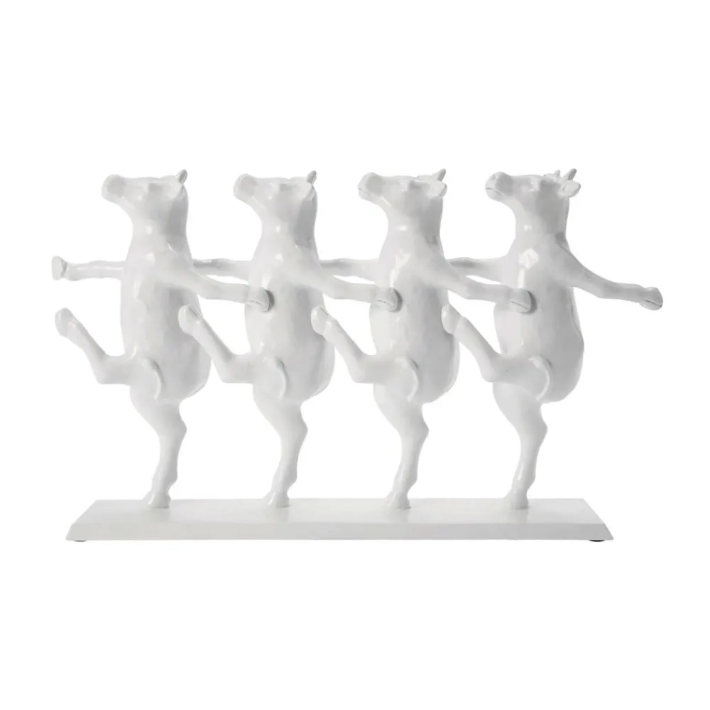 KARE Møbel Og Interiør > Dancing Cows dekorativ figur, hvid, polyresin, højde 23 cm