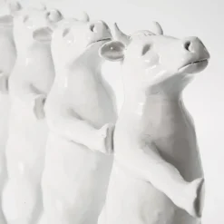 KARE Møbel Og Interiør > Dancing Cows dekorativ figur, hvid, polyresin, højde 23 cm