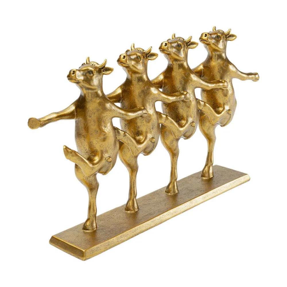 KARE Møbel Og Interiør > dekorationsfigur Dancing Cows, guldfarvet, polyresin, H 23 cm