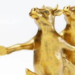 KARE Møbel Og Interiør > dekorationsfigur Dancing Cows, guldfarvet, polyresin, H 23 cm