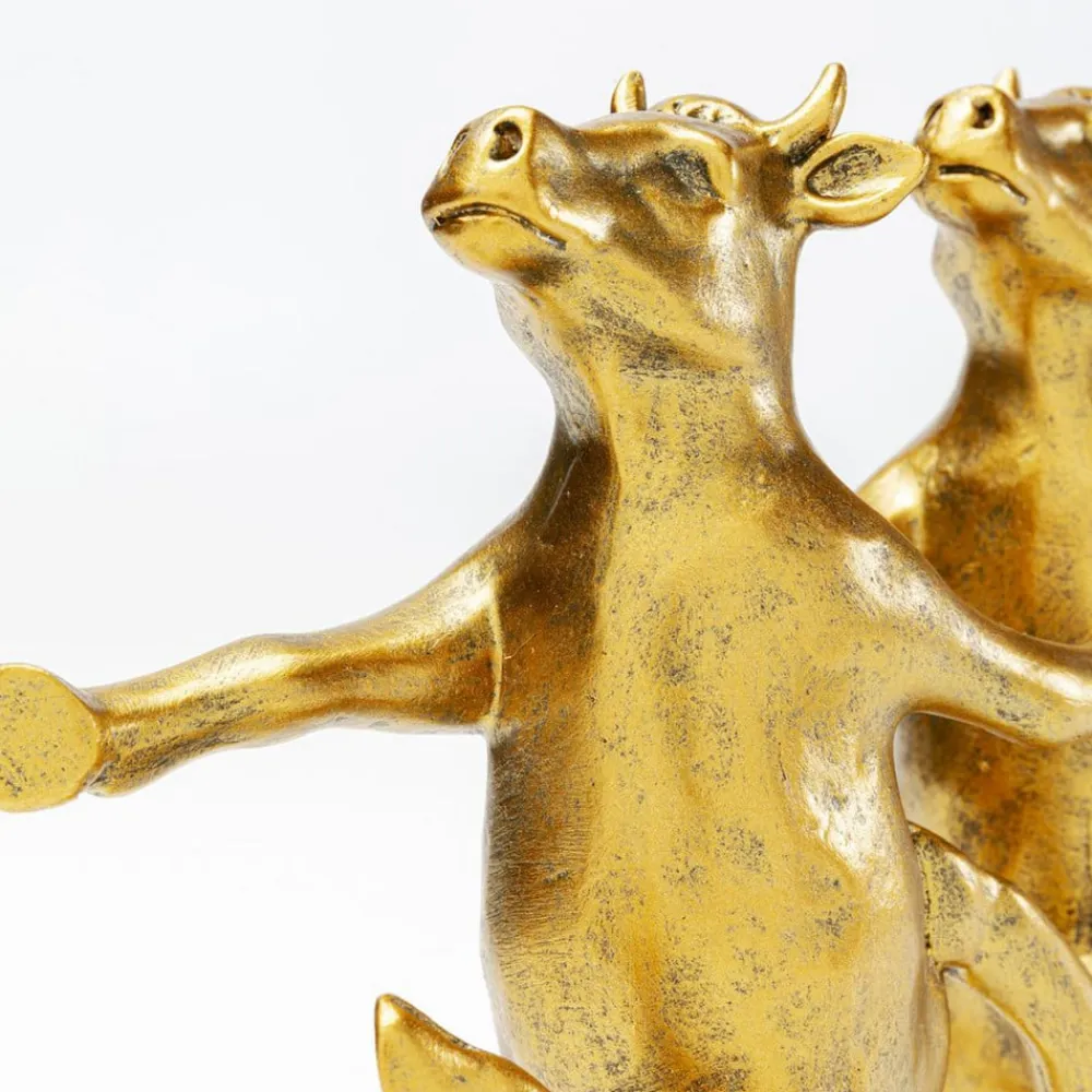 KARE Møbel Og Interiør > dekorationsfigur Dancing Cows, guldfarvet, polyresin, H 23 cm