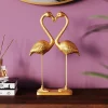 Møbel Og Interiør ^ KARE dekorationsfigur Flamingo Love, guldfarvet, højde 39 cm