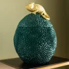 Møbel Og Interiør ^ KARE dekorationsæske Chameleon, højde 34 cm, mørkegrøn, guld