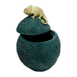 Møbel Og Interiør ^ KARE dekorationsæske Chameleon, højde 34 cm, mørkegrøn, guld