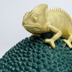 Møbel Og Interiør ^ KARE dekorationsæske Chameleon, højde 34 cm, mørkegrøn, guld