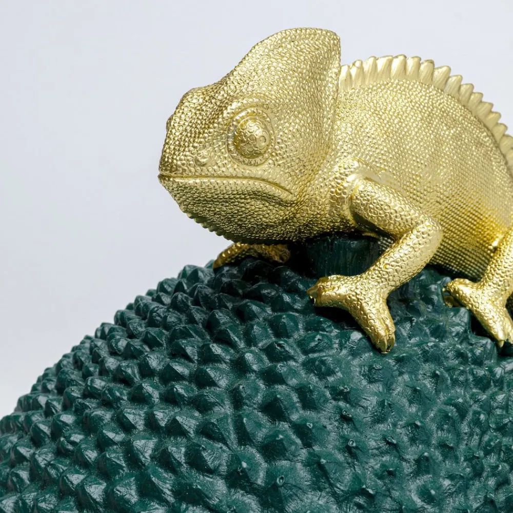 Møbel Og Interiør ^ KARE dekorationsæske Chameleon, højde 34 cm, mørkegrøn, guld