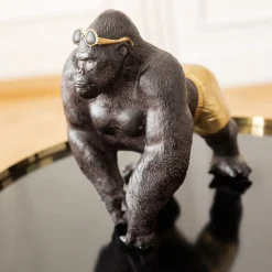 Møbel Og Interiør ^ KARE dekorativ figur Monkey Beach, højde 20 cm, sort polyresin
