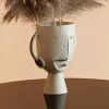 KARE Møbel Og Interiør > Face Pot-vase, højde 30 cm, glaseret stentøj, bemalet