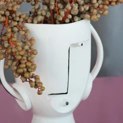 KARE Møbel Og Interiør > Face Pot-vase, højde 30 cm, glaseret stentøj, bemalet